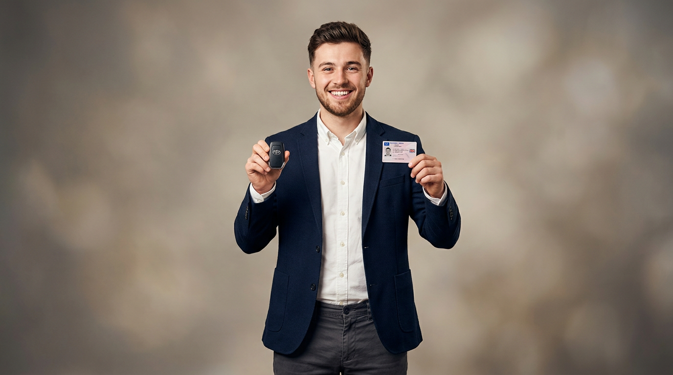 James K. celebrating passing their driving test